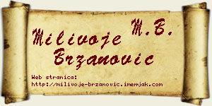 Milivoje Brzanović vizit kartica